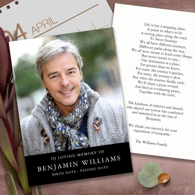 Cartões De Agradecimento Funcional | Memória de um (funeral thank you cards, bereavement, elegant, simple, celebration of life, sympathy card)