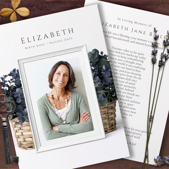 Cartões De Agradecimento Funcional | Memórias ante (Simple Elegant Celebration of Life, In loving Memory, Forever in Our Hearts, Memorial Remembrance )