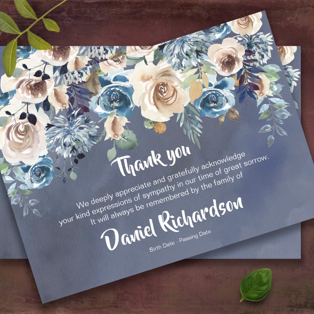 Cartões De Agradecimento Funcional | Memórias de a (Floral bereavement sympathy memorial funeral thank you cards)