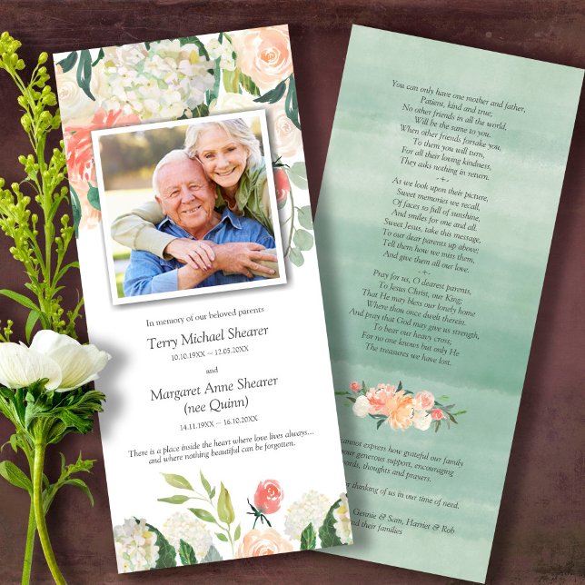 Cartões De Agradecimento Funcional | Prados Florai (Sympathy floral Celebration of Life, In Loving Memory, Forever in our Hearts Funeral thank you cards)