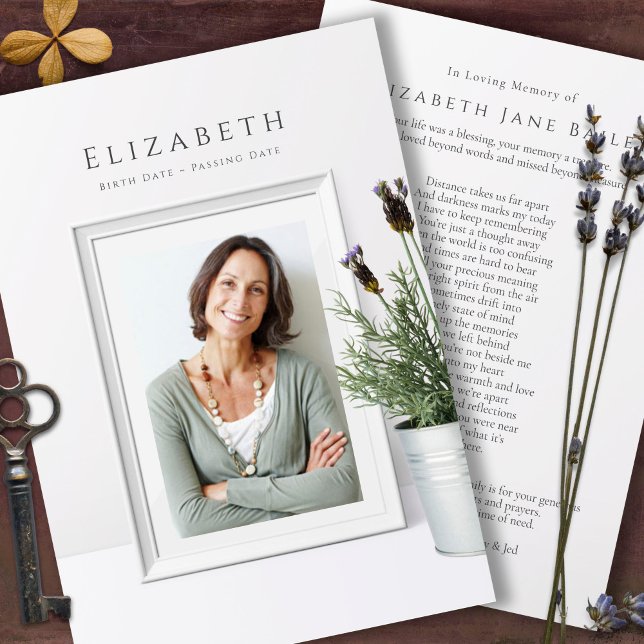 Cartões De Agradecimento Funcional | Simplesmente  (In Loving Memory, Celebration of Life, Forever In Our Hearts, Bereavement Funeral Thank You Cards)