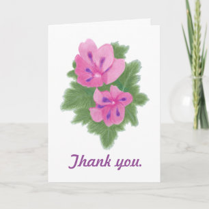 Cartões de Agradecimento Gerânios Rosa Roxo