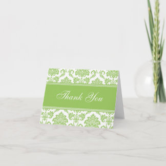 Cartões de Agradecimento Green Damask