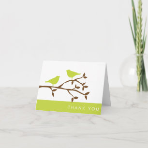 Cartões de Agradecimento Green Love Birds