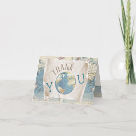 Cartões de Agradecimento Mapa Antigo