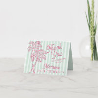 Cartões de Agradecimento Mint Palm Springs Pastel