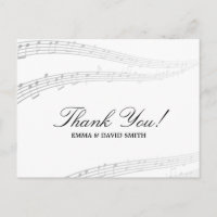 Cartões de agradecimento Musical Simples e Elegant