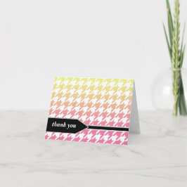 Cartões de agradecimento Ombre Yellow Pink Houndst