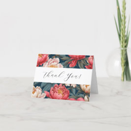 Cartões de Agradecimento Orientais Peônias Rosa e