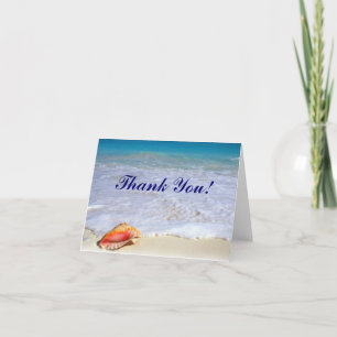 Cartões de agradecimento para casamento na praia