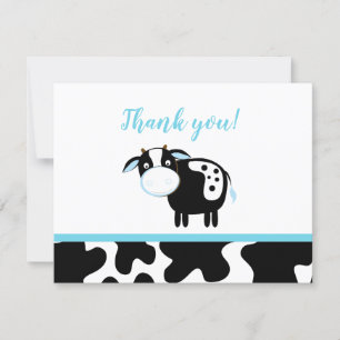 Cartões de agradecimento para chá de bebê da Vaca