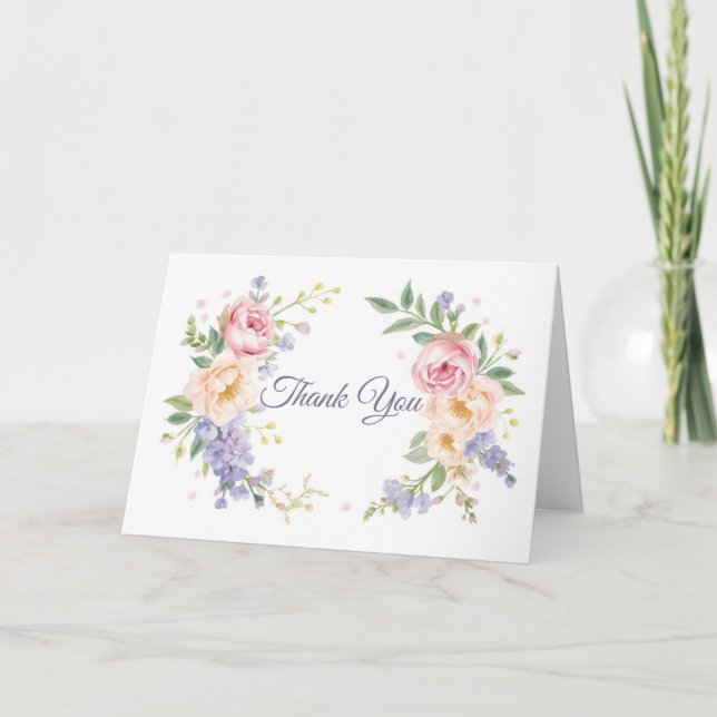 Cartões de Agradecimento para Chá de Bebê – Florai (Frente)