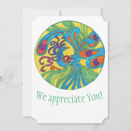 Cartões de agradecimento pavão