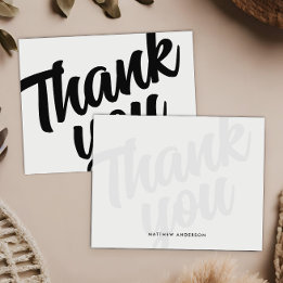 Cartões de Agradecimento Personalizados em Preto e