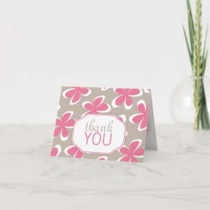 Cartões de Agradecimento Personalizados Retro Flor
