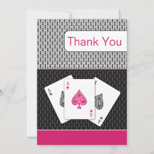 cartões de agradecimento pink 3 aces vegas wedding