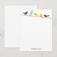 Cartões de agradecimento planos Birds on a Wire