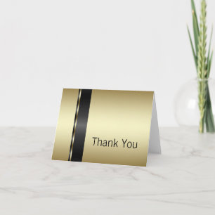 Cartões de agradecimento Preto e Dourado
