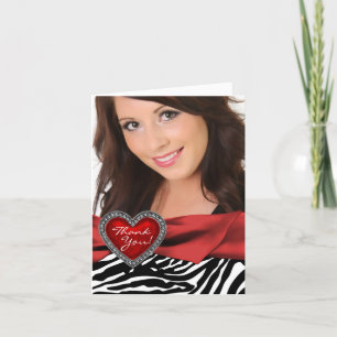 Cartões de Agradecimento Red Heart Photo Zebra