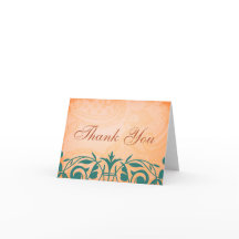 Cartões de Agradecimento Rustic, Tuscan Teal