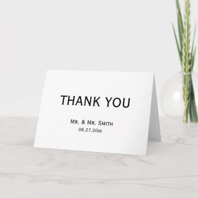 Cartões de agradecimento simples para casamento ga (Frente)