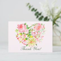 Cartões de Agradecimento Sweetheart Rosa Rosa