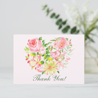 Cartões de Agradecimento Sweetheart Rosa Rosa