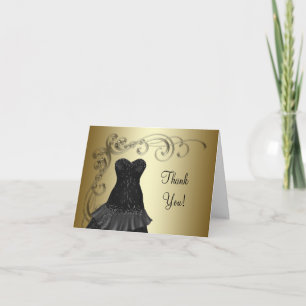 Cartões de Agradecimento Vestido Preto Ouro Preto