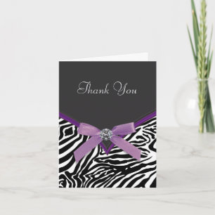Cartões de Agradecimento Zebra Roxa