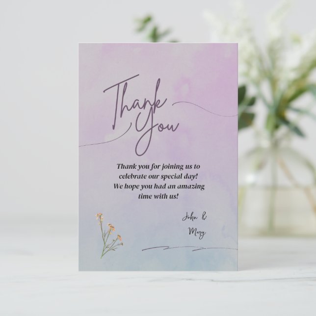 Cartões de agradecimentos (Em pé/Frente)