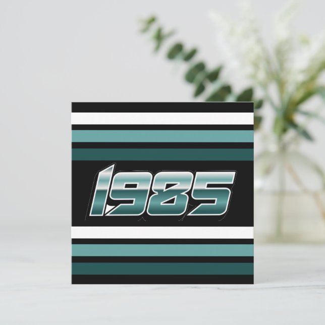 cartões de agradecimentos 40º Teal de Faixa Retroa (Em pé/Frente)
