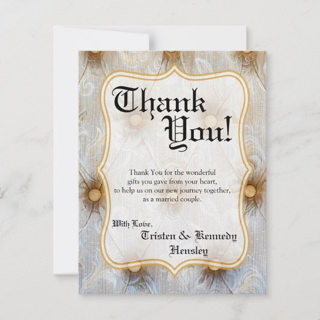 cartões de agradecimentos 4x5 FLAT Pintage Tecido (Frente)