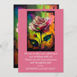 Cartões de agradecimentos abstrato Moderno de Rosa