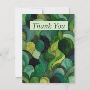 Cartões de agradecimentos Abstrato verde e preto