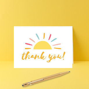 Cartões de agradecimentos amarelo sunshine