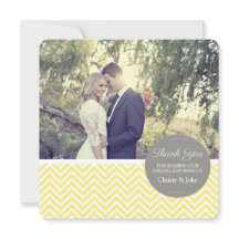 Cartões de agradecimentos amarelos do casamento de