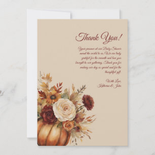 Cartões de agradecimentos Aquarela Pumpkin e Flore