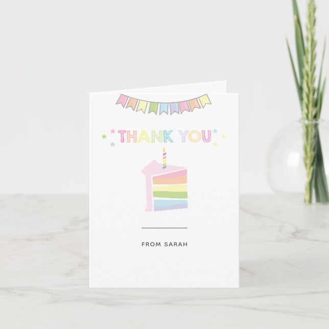 Cartões de agradecimentos Arco-íris de Aniversário (Frente)