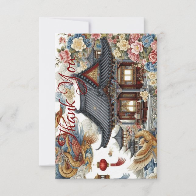 cartões de agradecimentos asiático (Frente)