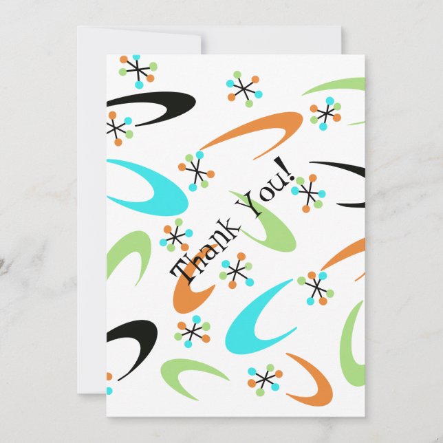 Cartões de agradecimentos Atômica do século médio (Frente)