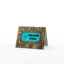 Cartões de agradecimentos Azul Camo