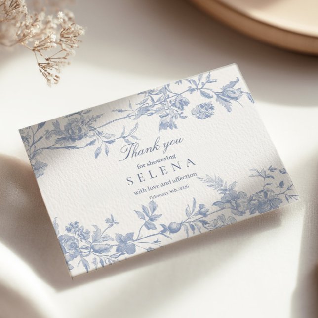 Cartões de agradecimentos Azul | Chá de panela Ele (Criador carregado)