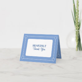 Cartões de agradecimentos azul simples e Chá de fr