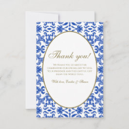 Cartões de agradecimentos azul tradicional italian