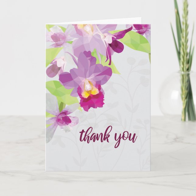 Cartões de agradecimentos Baixo Poly Cherry Blosso (Frente)