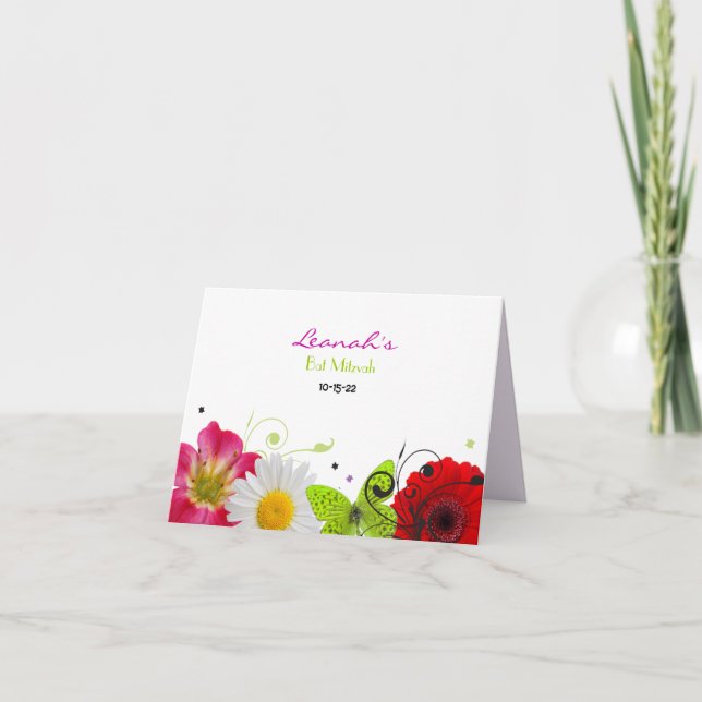 CARTÕES DE AGRADECIMENTOS Bat Mitzvah SENCES DOCES (Frente)