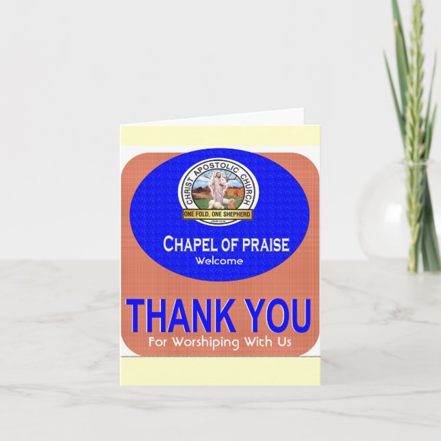 CARTÕES DE AGRADECIMENTOS, Bem-Vindo, Por Adoração (Frente)