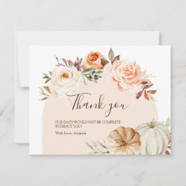 Cartões de agradecimentos Boho Floral Pumpkin Chá 