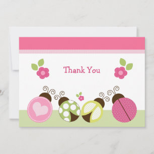 Cartões de agradecimentos bonito Damybugs & Flowe