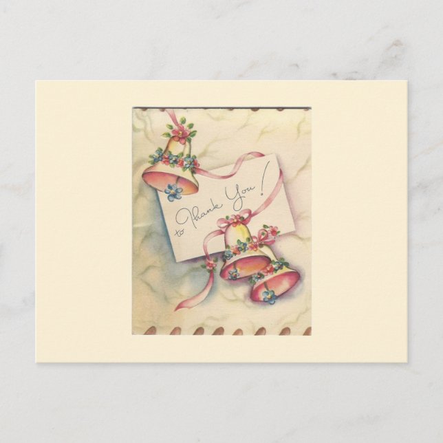 Cartões de agradecimentos bonito de Sinos de Casam (Frente)